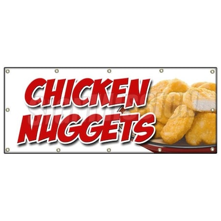 Signmission CHICKEN NUGGETS BANNER SIGN fried nuggets fingers tenders food white B-120 Chicken Nuggets